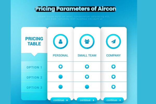 Pricing Parameters of Aircon
